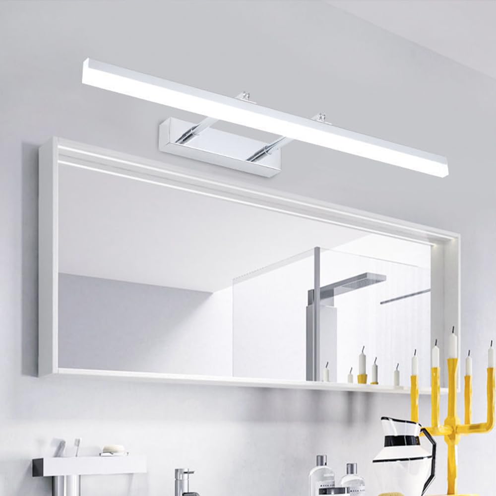Genérico Lámparas de baño sobre Espejo, lámparas LED para baño, Apliques de Pared sobre Espejo con Brazo retráctil, Acabado Plateado, Apliques de Pared Minimalistas para Interiores.