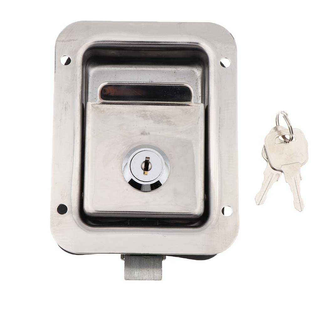 RV Paddle Door Lock Latches Handle Truck Tool Box Trailer Camper with Keys-image-1