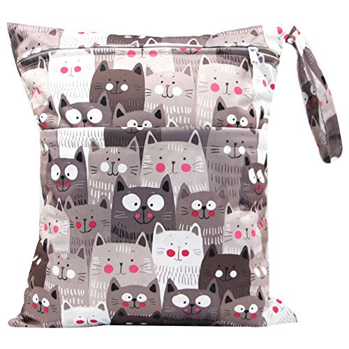 iZiv Bébé Sacs à Couche Lavable Réutilisable Imperméable, Sac Nappy, Sac de Couche à Langer Suspendre Lavable et Imperméable Réutilisable Organisateur, Double Fermeture à Glissière Impression