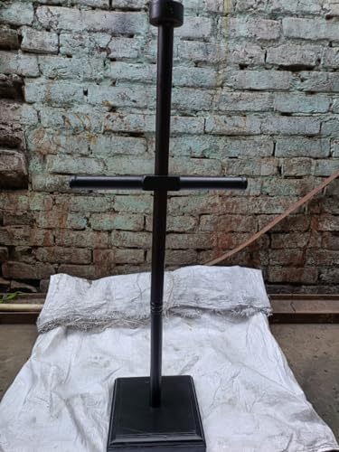 handmade medieval foldable wooden stand black knight templar helmet stand wooden stand handmade wooden stand foldable wooden stand medieval display stand image 5