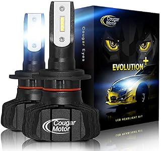 Cougar Motor H4 Led headlight bulb, 9600Lm 6500K (9003 High/Low) Fanless Conversion Kit