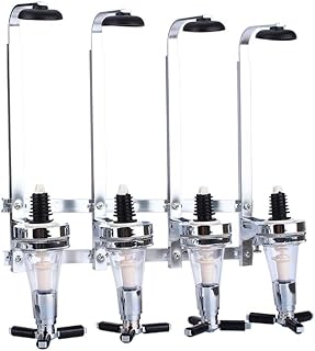 TOPINCN Wall Mounted Bar Butler Drink Dispenser, 4 Bottle Liquor Wine Organizer, Beer Bracket, Beverage Stand, Space Saving Home Bar Accessory for Soda, Whiskey & Cocktail