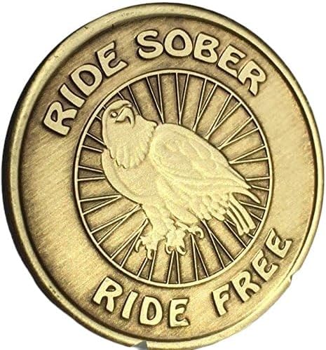 wendells Ride Sober Ride Free Bulk Lot of 25 Medallions Eagle Motorcycle Chips Bronze Serenity Prayer