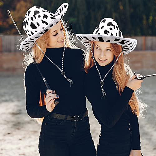 Sgbetter 8 Pack Cow Print Cowboy Hat Black And White Cow Pattern Western Cowgirl Hats For Cowboy Theme Party Halloween Cosplay Dress Up Costume Accessories thumb #5
