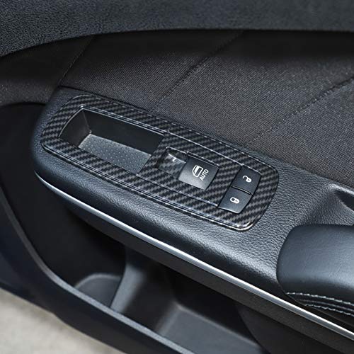Window Lift Switch Power Window Control Regulator Button Embellishment Trim for 2011-2025 Dodge Charger Durango, for 2010-2017 RAM, Interior Accessories ABS ABS Carbon Fiber 4pcs