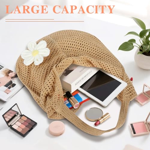 Bolso Tote tejido a crochet para mujer miniatura 4