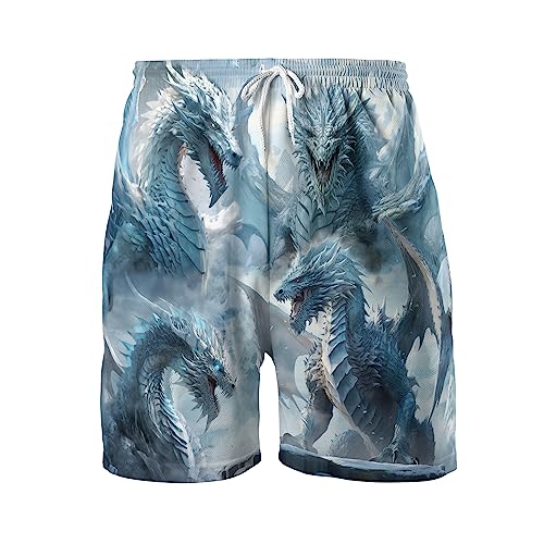 Dragons Mens Swimming Trunks - Board Shorts Bathing Suits Swimwear Dragons Lovers Beach Shorts for Men Set 64