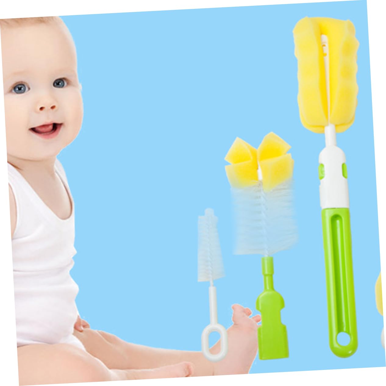 VICASKY 18piezas Cepillos De Limpieza para Biberones De Cepillos para Alimentación De Bebés Color Verde