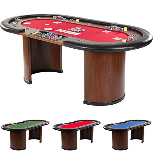 GAMES PLANET Pokertisch „Royal Flush“, 213 x 106 x75 cm, Farbwahl, Gewicht 58kg, 9...