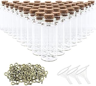 SUPERLELE Glass Bottles with Cork 48pcs 20ml Mini Glass Bottles Cork Jars