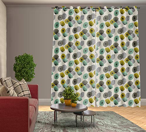 HOMA DORN 100% Blackout Printed Housewarming Innovative Triple Weave Technology Floral Pattern Eyelet Double Curtain ( DBC-08_4X5, Multicolor ) |Stainless Steel Eyelets| |Energy Smart|