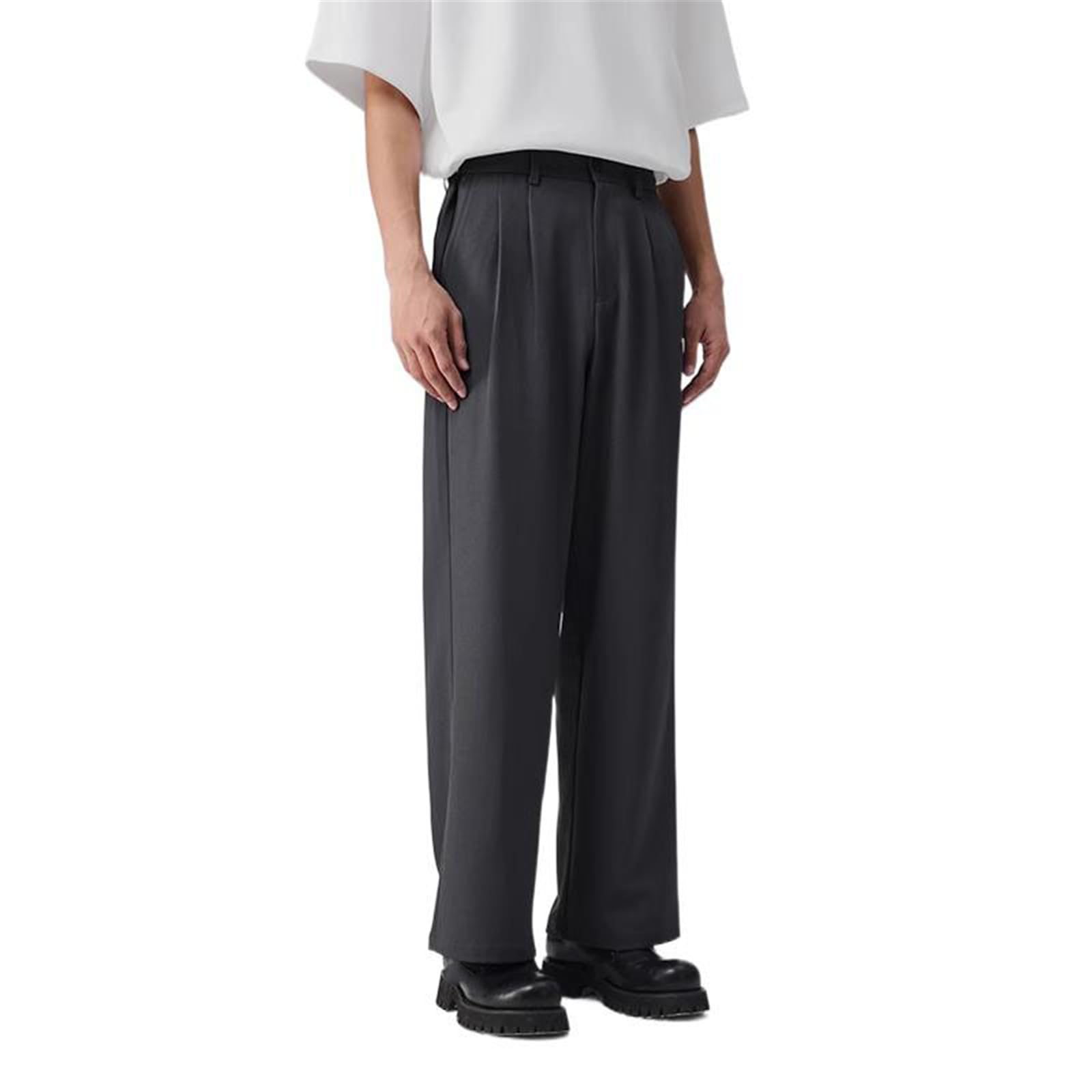 Mens Suit Pants Spring Summer Straight Leg Loose Business Casual Office Pants for Men