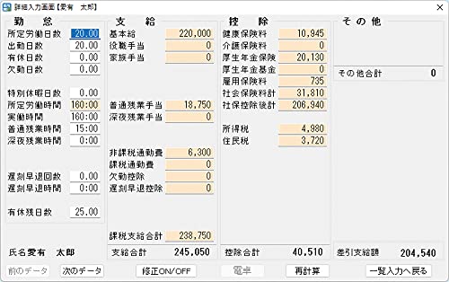 アイアールティー かんたん給与印刷10