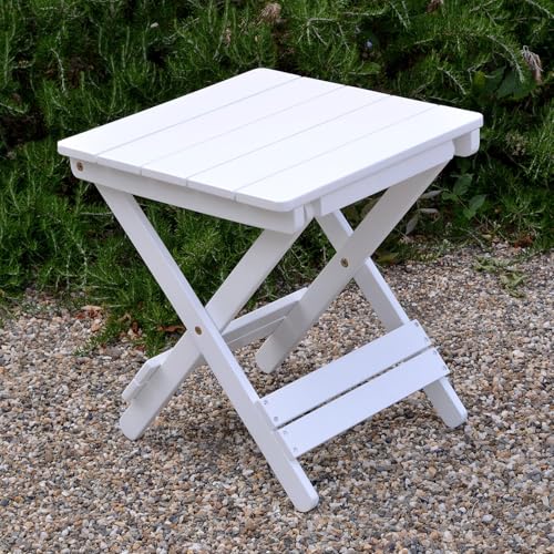 Mesa plegable Adirondack para exteriores, muebles de jardín de madera dura resistente a la intemperie para patio, patio trasero, terraza y césped, diseño plegable portátil y elegante