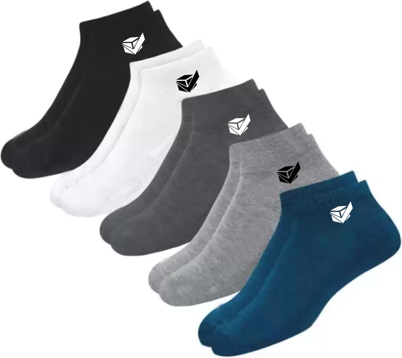 Cotton Ankle Length MEN And WOMEN Socks Pack Of 5, Assorted-image-20
