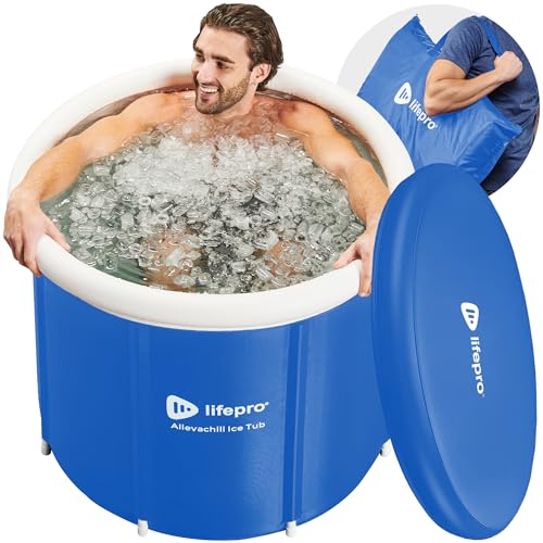 Lifepro Bañera fría – Bañera de hielo portátil para atletas y adultos, piscina grande de 92 galones para recuperación de terapia de agua fría con cubierta y bolsa, baños de hielo en casa, al aire