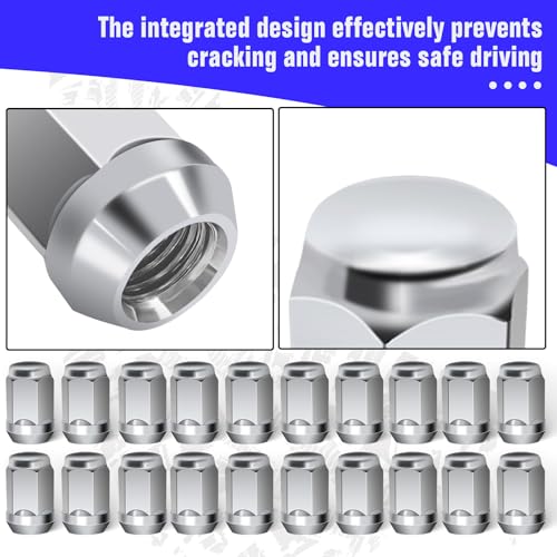 Image of OYIXIO M12x1.5 Lug Nuts,20 Pcs Wheel & Tire Lug Nuts,Replacement for 2006-2019 Fusion, 2000-2016 Focus, 2001-2019 Escape,Etc.(Sliver)