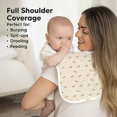 KeaBabies 5-Pack Muslin Baby Burp Cloths and 8-Pack Baby Bibs for Girls & Boys - White Cotton Burp Cloth - Teething Baby Bibs for Boy, Girl3