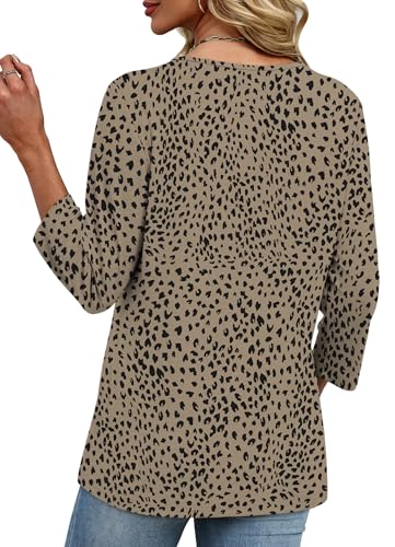 Image of XIEERDUO 3 /4 Length Sleeve Womens Tops V Neck T Shirts Summer Clothes Basic Blouses Dressy Casual 2026 Spring Outfits