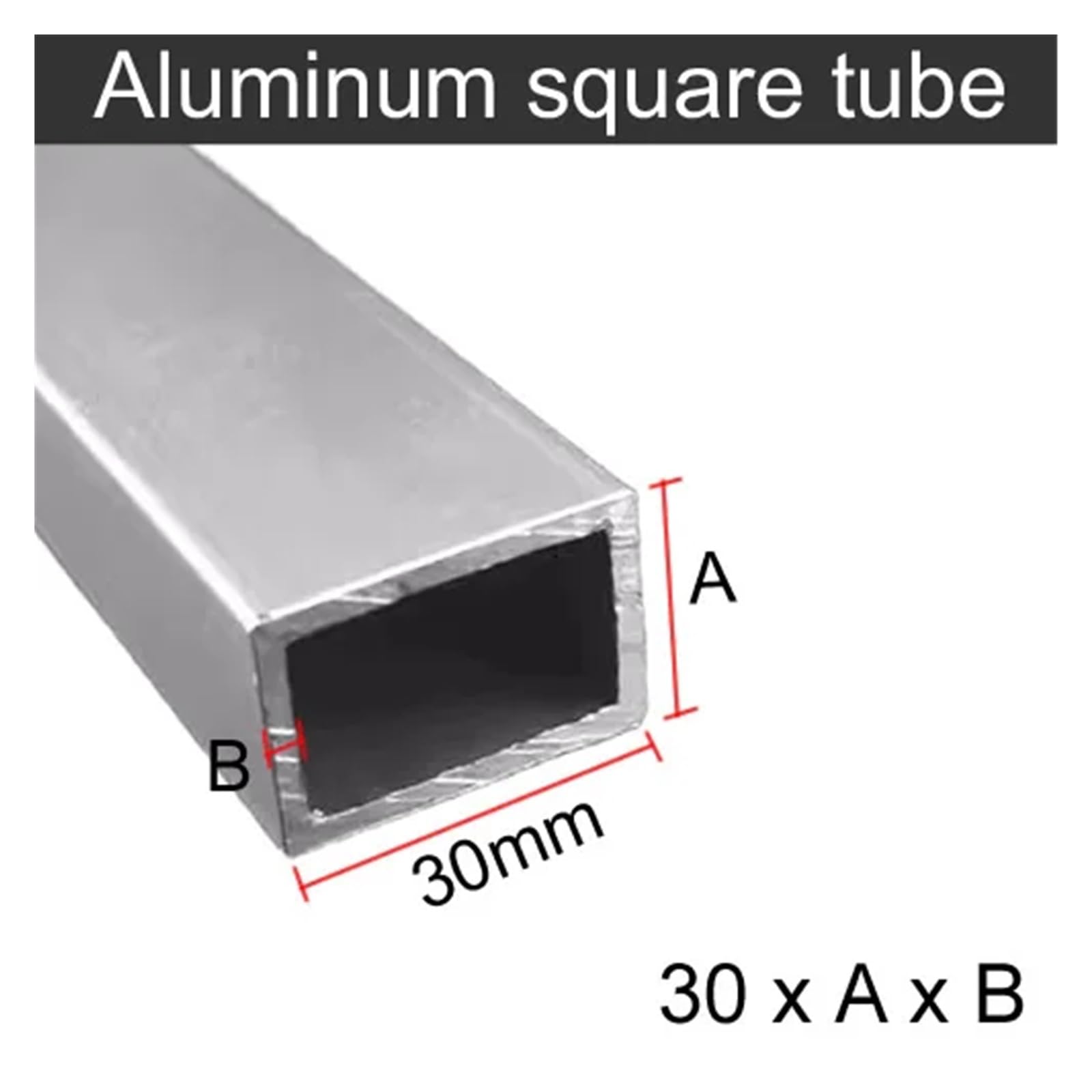 Aluminiumrohr Rechteckrohr Aluminium Vierkantrohr Profil 30x40x50x60x70x80x100x120x150x180x200 Länge 500mm Wandstärke 1 1,2 1,5 2 3mm(495MM X 1PCS_30X70X1MM)