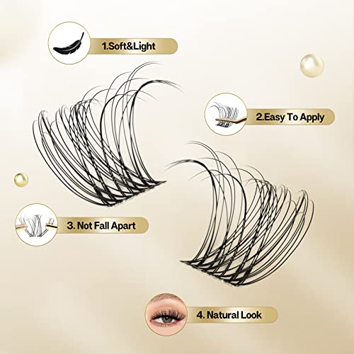 Cluster Lashes QUEWEL 72 Pcs DIY Cluster Eyelash Extension - Image 3