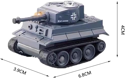 Miniatura 2 de Mini alemán WW2 Tiger Battle Tank Gris RC 1/72 Escala Modelo IR Control Remoto Vehículo Militar con LED