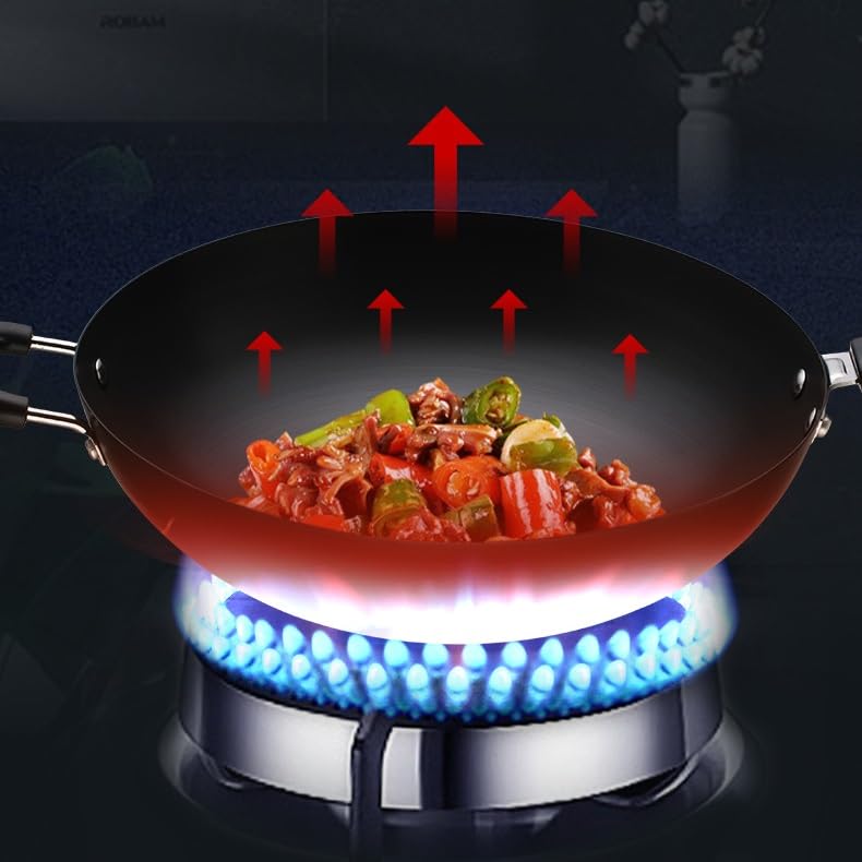 Wok con base plana, tradicional chino, 32 cm miniatura 5