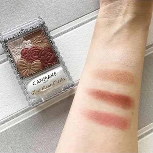 CANMAKE - Glow Fleur Cheeks - Long-Lasting Light Natural Blending Gentle Pearl Radiance - 0.20oz (5.7g) (16 Lilac Fleur (4901008313917))