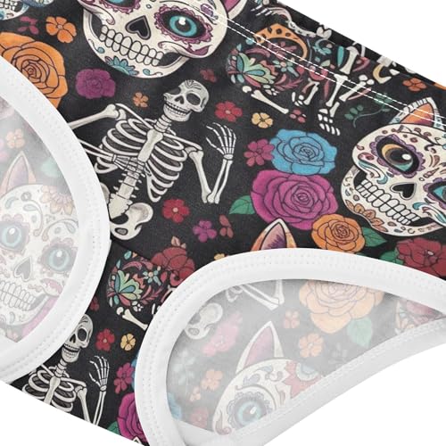 Cotton Toddler Underwear Floral Colorful Skull Cats Floral Black Cute Panties Girl Fancy Underpants Briefs 2t4