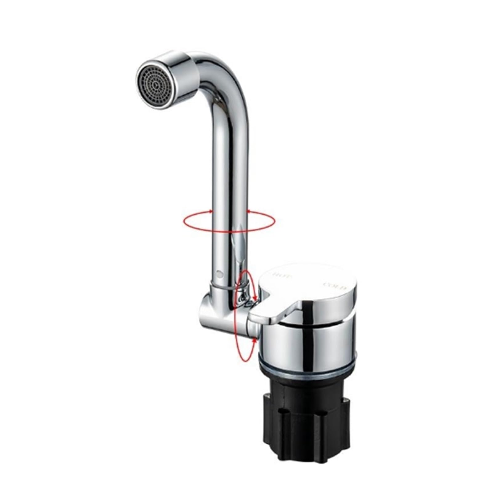 ZQFHSX 1Piece Copper Faucet High-end Folding Water Tap 360 Degree Cold Hot For RV Marine Boat Yacht Modification(1003)