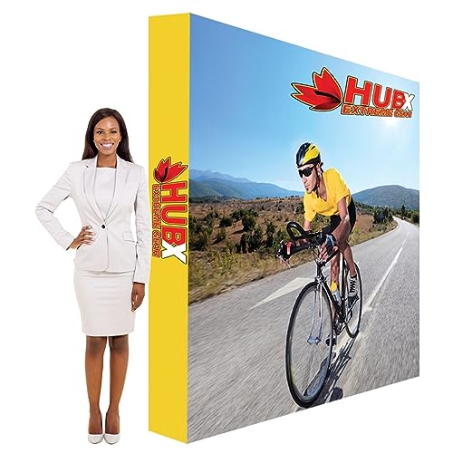 Alghualy Custom Fabric Pop Up Straight Display, Trade Show Display Backdrop Booth, Hook and Loop Step and Repeat Backdrop for Trade Show Backdrops (Graphic with Frame, 10ftx8ft)