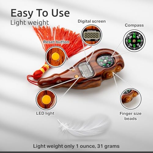 Image of CERLINK Mantra Jaap Mala Digital Counter Tally Counting Finger Portable Hand Tasbih Misbaha -Different Use Naam Mantra Jaap Various Counting Purpose -Multi-Color (Unique Design Set-1)