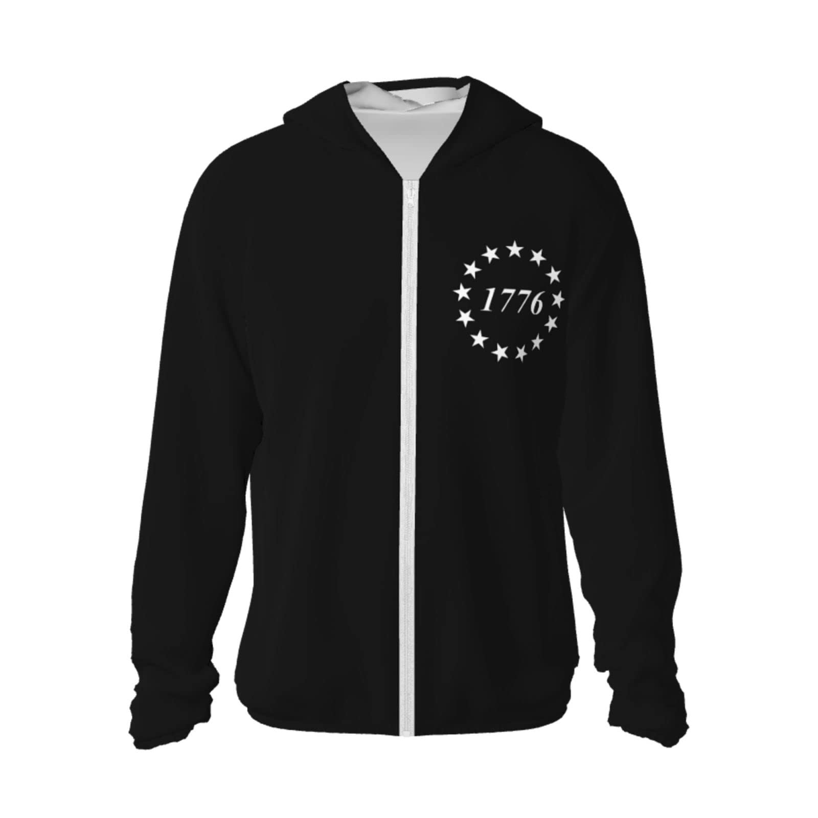 errtavt Betsy Ross American Flag 1776 Sun Protection Hoodie Women's Long Sleeve Uv Shirts Jacket Jacket Hooded with Pockets for Hiking Outdoor 3X-Large