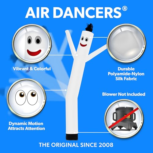 LookOurWay Air Dancers Inflatable Tube Man Attachment - 10 Feet Tall Wacky Waving Inflatable Dancing Tube Guy for Business Promotion - Blower Not Included - White