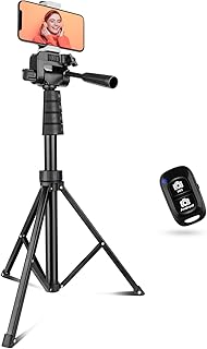 Aureday 67" Phone Tripod&Camera Stand, Selfie Stick Tripod with Remote and Phone Holder, Perfect for Selfies/Video Recording/Vlogging/Live Streaming