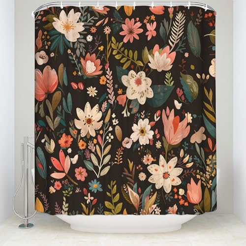 Typruye Floral Shower Curtain Boho Colorful Flowers Fabric Bathroom Curtains Set Modern Abstract Bohemian Flowers with Hooks Blossom Bathroom Decor 72 x 72 Inches Typruye Floral Shower Curtain Boho Colorful Flowers Fabric Bathroom Curtains Set Modern Abstract Bohemian Flowers with Hooks Blossom Bathroom Decor 72 x 72 Inches