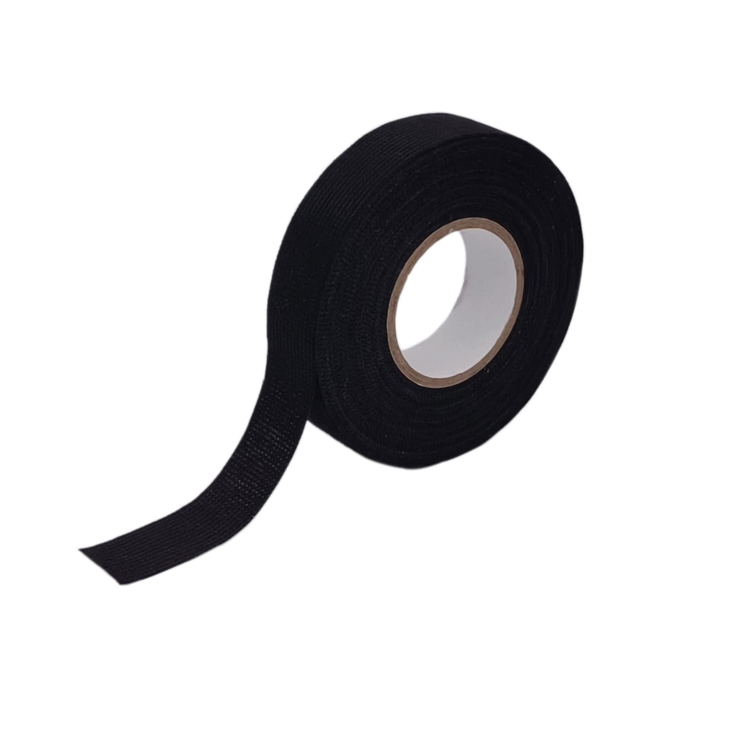 Electric Insulation Tape Fabric, 3/4In x 50ft Automotive Tape Cloth, High Temp Tape for Exhaust - 4 Rolls Wire Harness Friction Tape Black(Non-Flame Retardant)