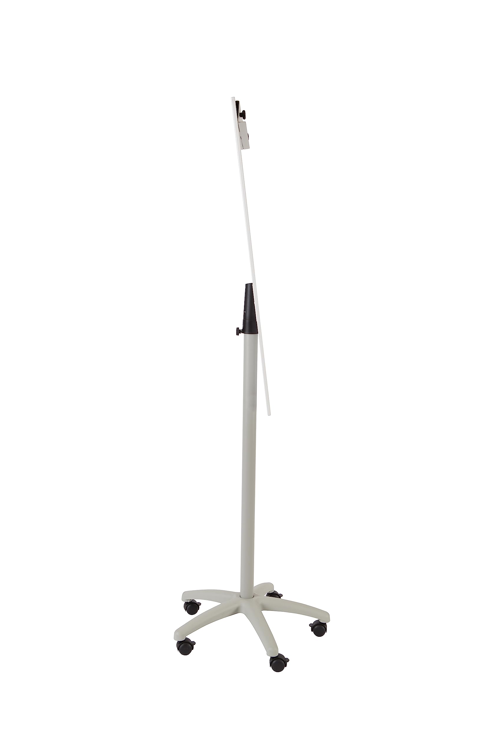 ROCADA, Lavagna a fogli mobili su ruote, 67 x 62 x 181 cm, economica, con porta carta e base a stella, lavabile a secco, bianco