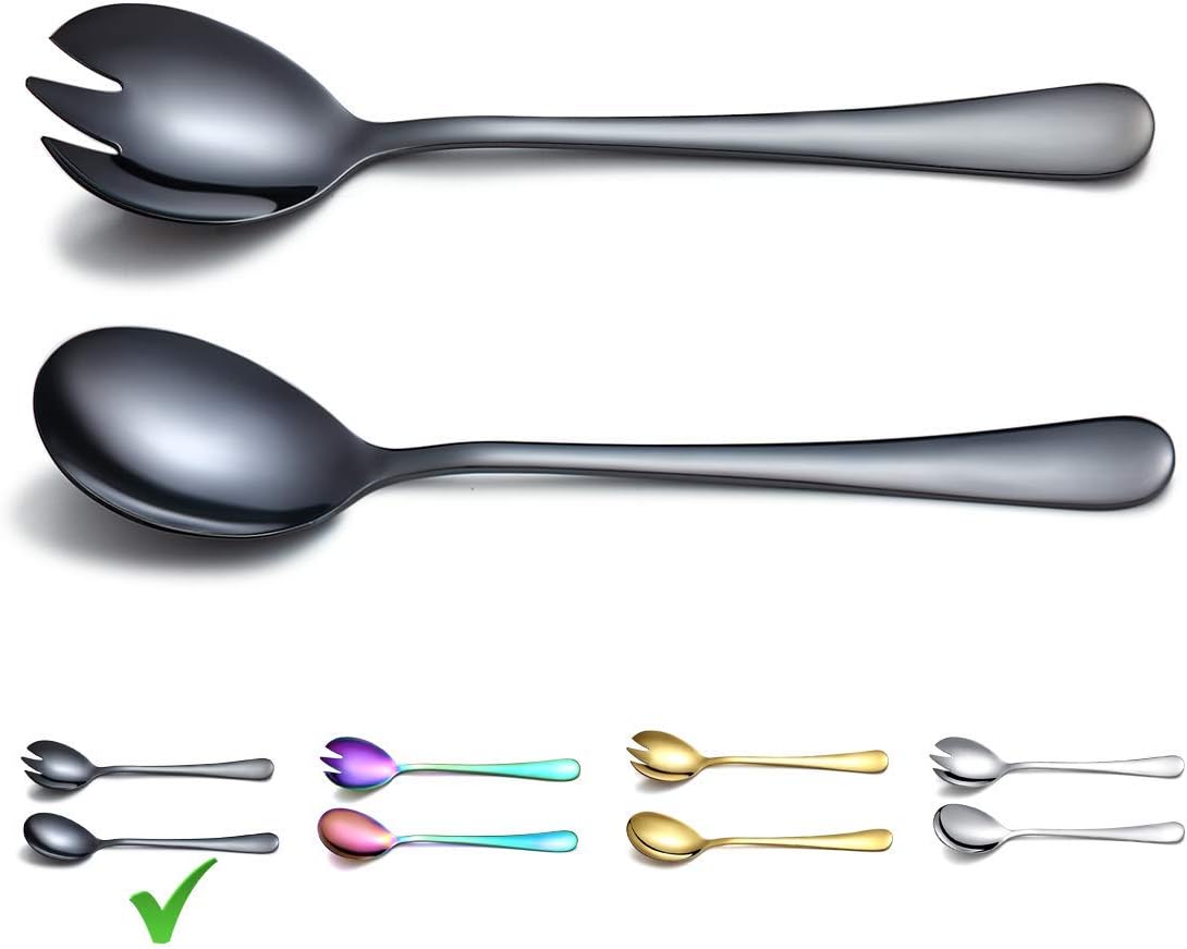 Black Salad Server Set