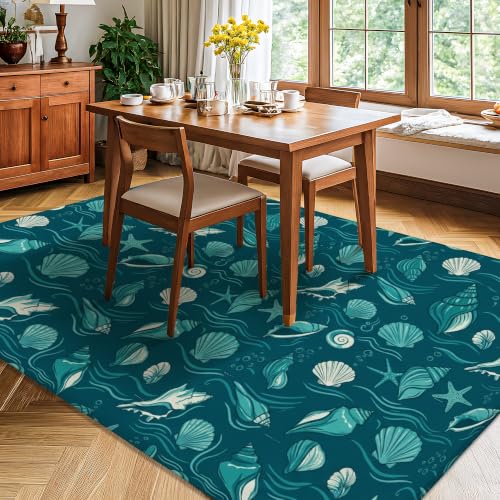 Alfombra resistente a la decoloración con estampado estético de estrellas de mar 4