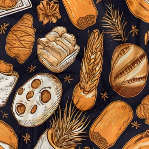 Silky Scarf 23.6" Fashion Neckerchief Purse Scarf Printed Hair Scarf for Women Girls (Wheat Bread)3