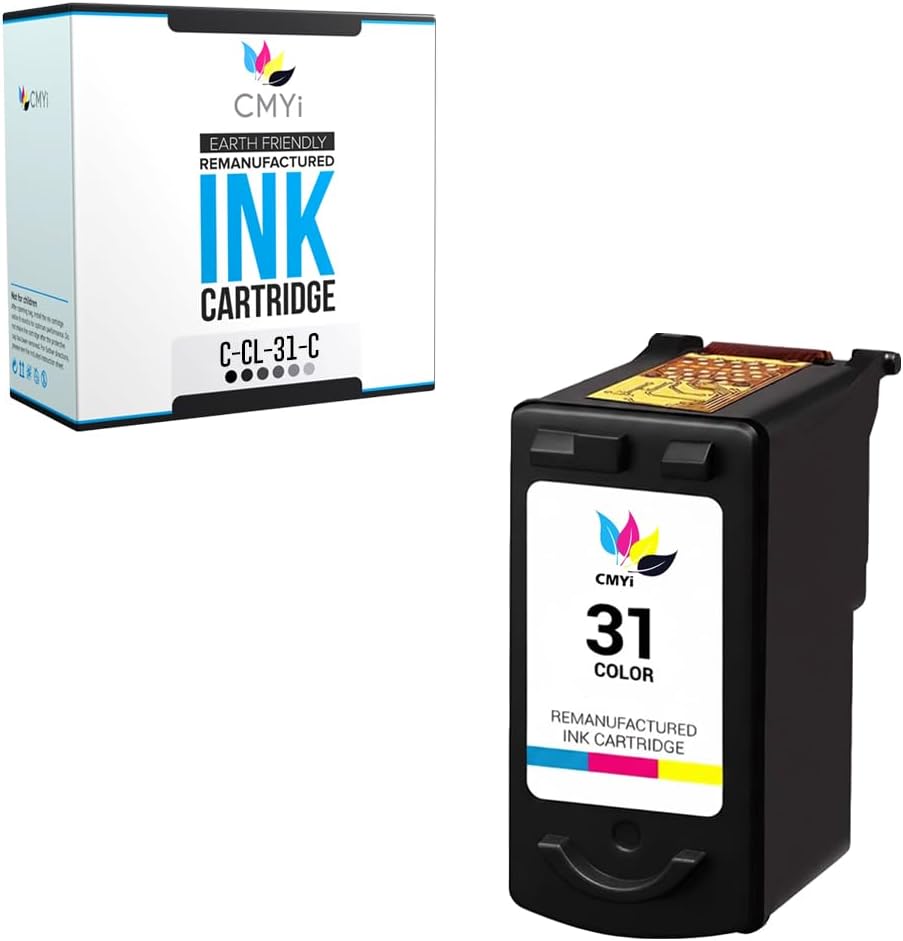 31 Color Replacement Ink Cartridge for Canon CL-31 Works with Canon PIXMA iP1800, iP1900, iP2600, MP140, MP190, MP210, MP220, MP470, MX300, MX310 Printer