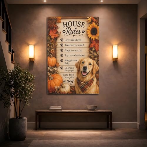 Art mural chien d'automne pour une ambiance chaleureuse - 2