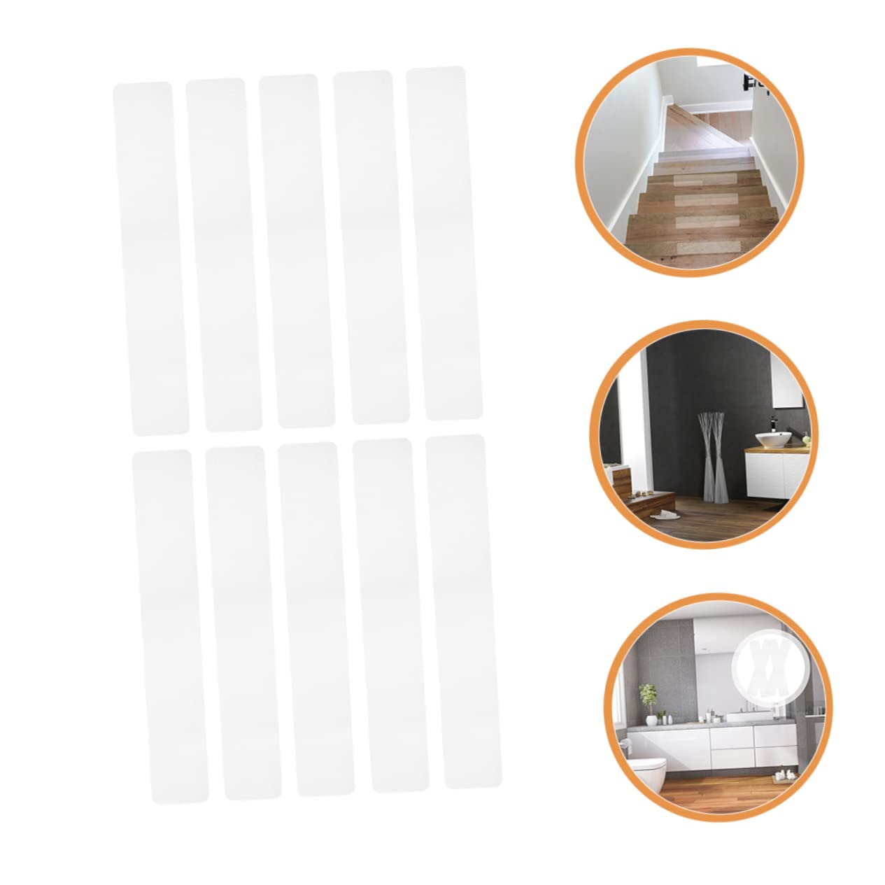 10pcs Floor Safety Strips for Bathtubs and Showers Non-Skid Tapes Strong Adhesion for Maximum Grip for Stairs Pools and Wet Areas