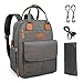 Kkomforme Mochila para pañales de bebé, bolso cambiador con cambiador, multifunción, gran capacidad, mochila de viaje para viajes, color gris