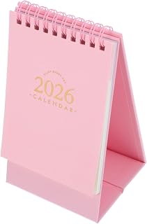 Desk Calendar Compact Flip Calendar with Twin-wire Binding Minimalist Small Standing Planner for Home Office School Writable Back for Notes and Organization