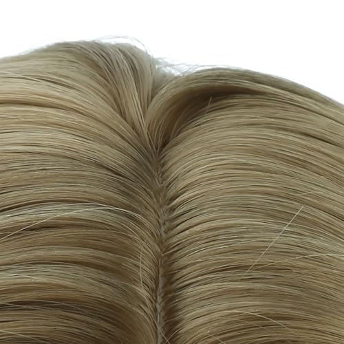 Image of PATTNIUM Dark Blonde Short Curly Wavy Wigs for Kids Girls Ash Blond Side Part Shoulder Length Heat Resistant Synthetic Wig Halloween Cosplay Costume Party Daily Wigs