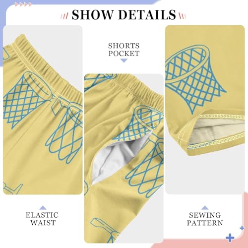 Boy's Pants Basketball Patterns Jogger Pants Elastic Waist Long Bottoms Trousers with Pockets 6-14 Years4