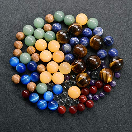 Jovivi AJ101010104532 Solar System 9 Planets Decorations Chakra Healing Crystal Sphere Ball Collective Figurines Handmade Natural Gemstone thumb #2