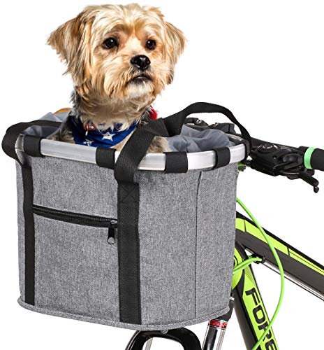 Lixada Bike Basket, Small Pet Cat Dog Carrier Bicycle Handlebar Front Basket Folding Detachable Removable Easy Install… - Image 7